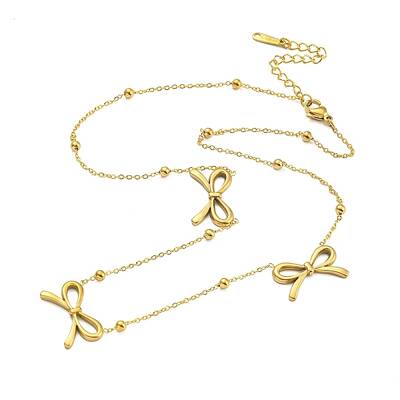 Brass Bowknot Pendant Necklaces