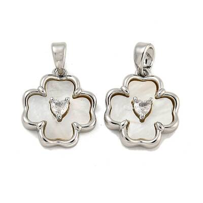 Brass Pave Shell Pendants
