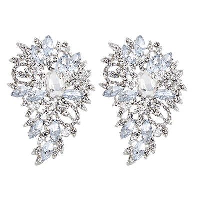 2Pcs Crystal Rhinestone Wing Brooch Pin