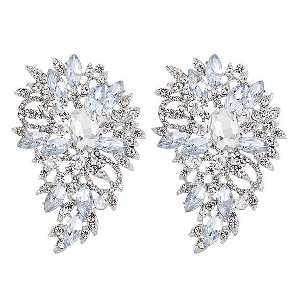 2Pcs Crystal Rhinestone Wing Brooch Pin