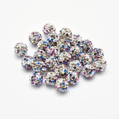 Handmade Polymer Clay Rhinestone Beads
