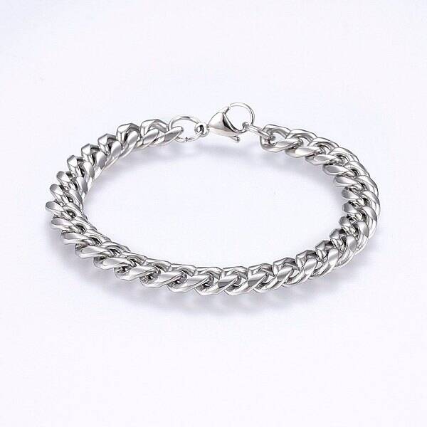 Tarnish Resistant 201 Stainless Steel Curb Chain Bracelets