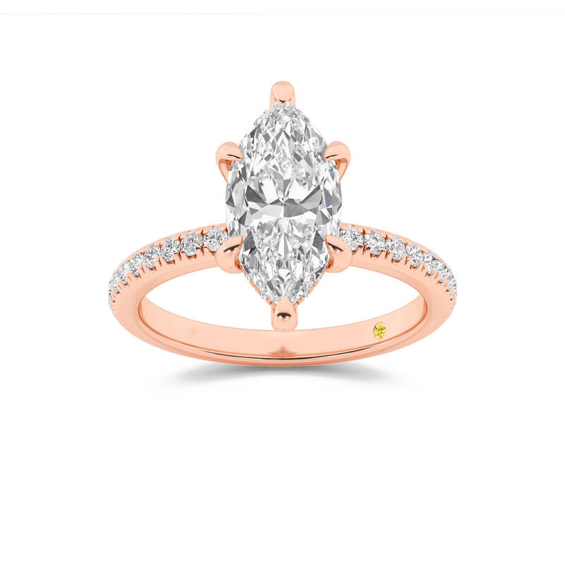Aurelia Three Quarter Coverage Hidden Halo Marquise Lab Grown Diamond Engagement Ring | 14K Rose Gold 3 5/8 CT. TW.