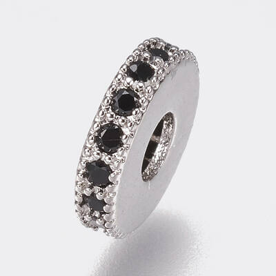 Brass Micro Pave Cubic Zirconia Bead Spacers