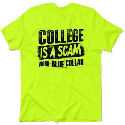College - Safety Yellow Hi-Vis Pocket T-Shirt