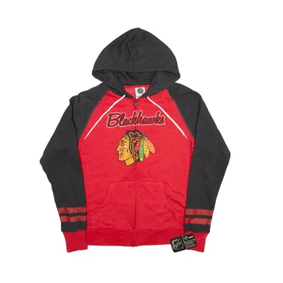 NFL Chicago Blackhawks USA Hoodie Red Full Zip Womens M