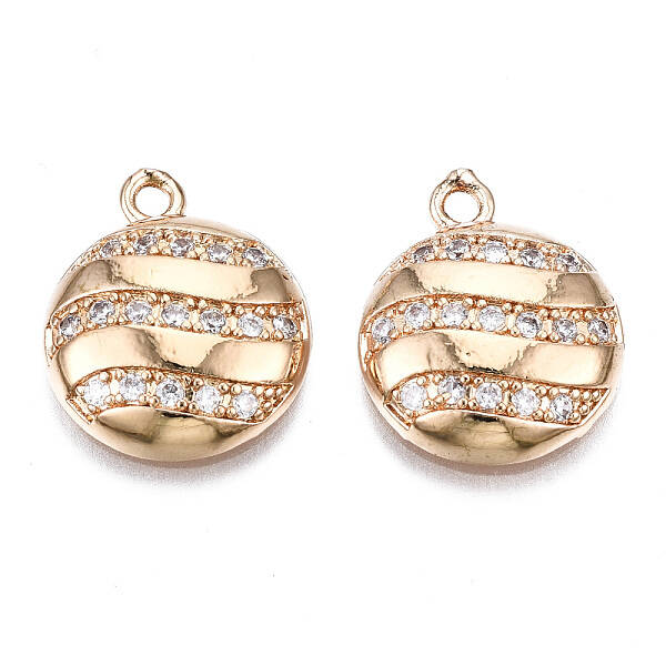 Brass Micro Pave Clear Cubic Zirconia Pendants