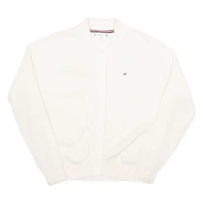 TOMMY HILFIGER Boys Cardigan Cream Tight Knit 16Y