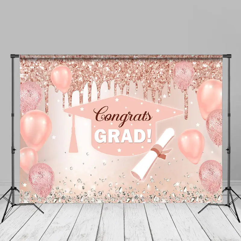Pink Balloon Diamond Grad Backdorp For Photoshoot - Aperturee
