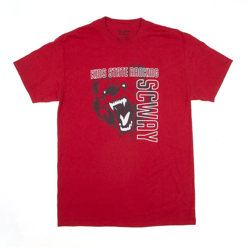 GILDAN Kids State Wrestling California T-Shirt Red USA Short Sleeve Mens M