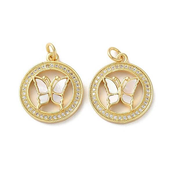 Brass Micro Pave Clear Cubic Zirconia Pendants
