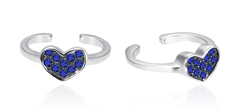 Agato Silver earrings hearts with zirconia AGT-E045ZBL