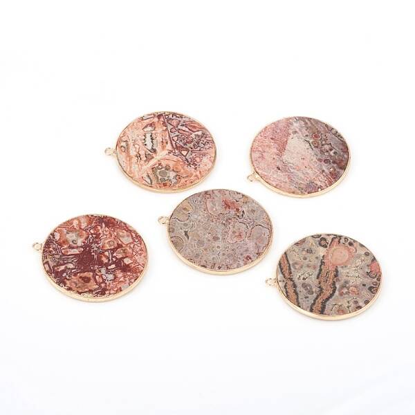 Natural Leopard Skin Jasper Pendants