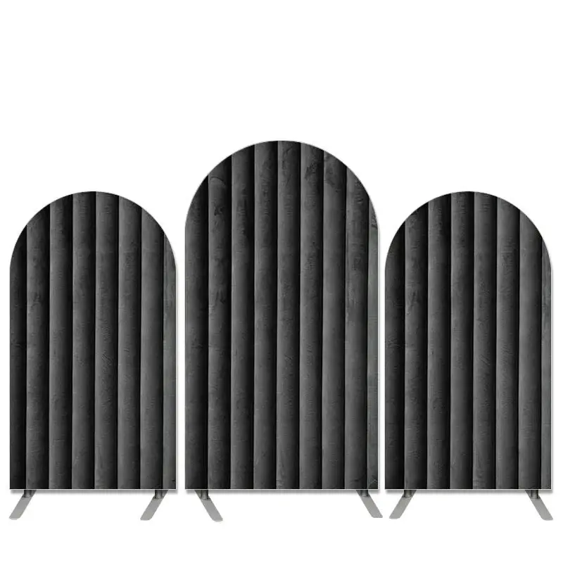 Aperturee Velvet Simulation Theme Black Birthday Arch Backdrop Kit | Round Arch Backdrop | Custom Arched Wall Covers | Custom...