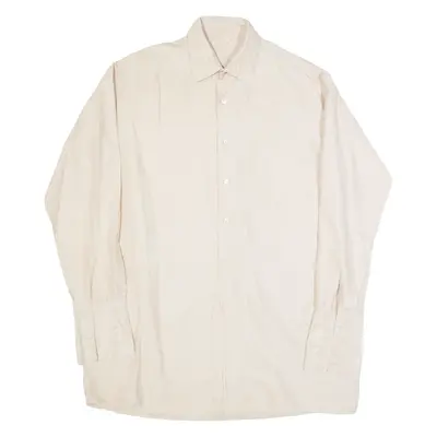 Womens Shirt Beige Collared Long Sleeve M