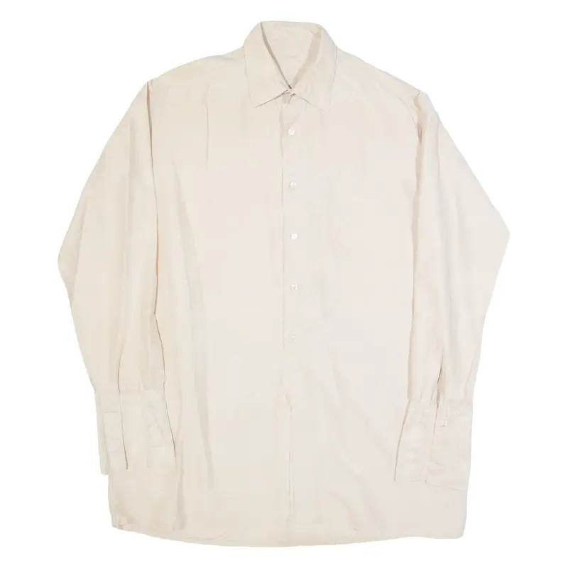 Womens Shirt Beige Collared Long Sleeve M