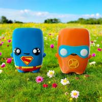 Dash and Supes Sprite Figures - Video Game Inspired Gag Gift Novelty Toy Figures - Full Color