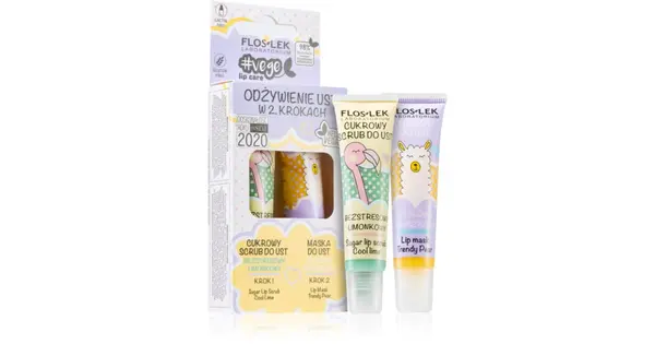 Floslek Laboratorium Vege Lip Kit Cool Lime Lip Scrub + Trendy Pear Lip Mask