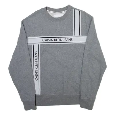 CALVIN KLEIN JEANS Mens Sweatshirt Grey Crew Neck S