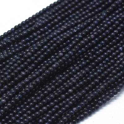 Synthetic Blue Goldstone Beads Strands