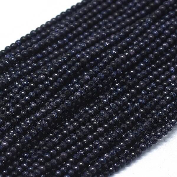 Synthetic Blue Goldstone Beads Strands