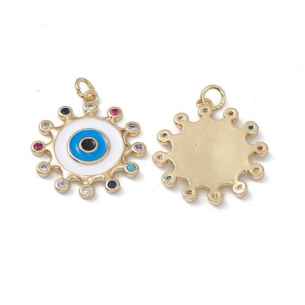 Brass Colorful Cubic Zirconia Pendants