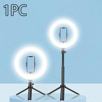 LED Ring Light with Adjustable Mobile Phone Tripod Stand, USB Plug Selfie Ring Light with Smartphone Holder, Professional Sel...