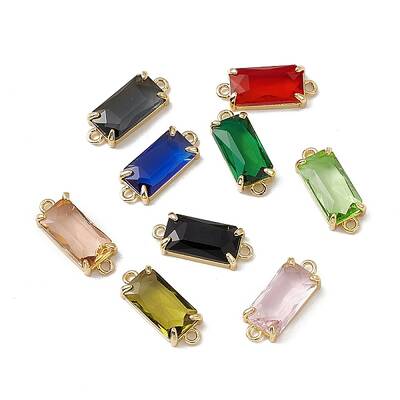 Transparent K9 Glass Connector Charms