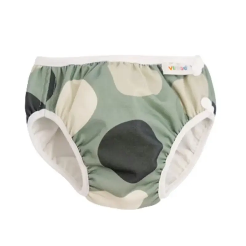 Vimse Super Large Swim Diaper-Pants, Green Shapes