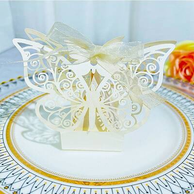 European Style Hollow Butterfly Wedding Dress Paper Candy Gift Packaging Boxes