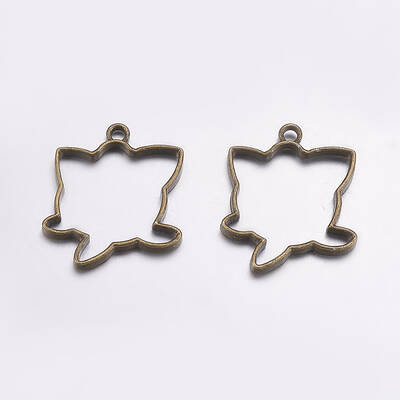 Tibetan Style Alloy Open Back Bezel Pendants