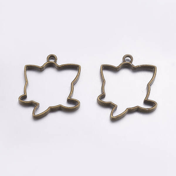 Tibetan Style Alloy Open Back Bezel Pendants