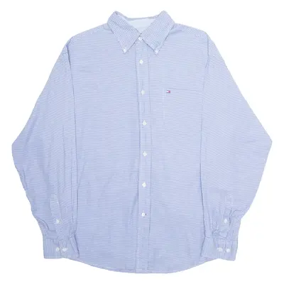 TOMMY HILFIGER Mens Shirt Blue Gingham Long Sleeve M