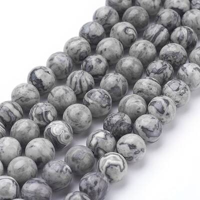 Natural Map Stone/Picasso Stone/Picasso Jasper Beads Strands