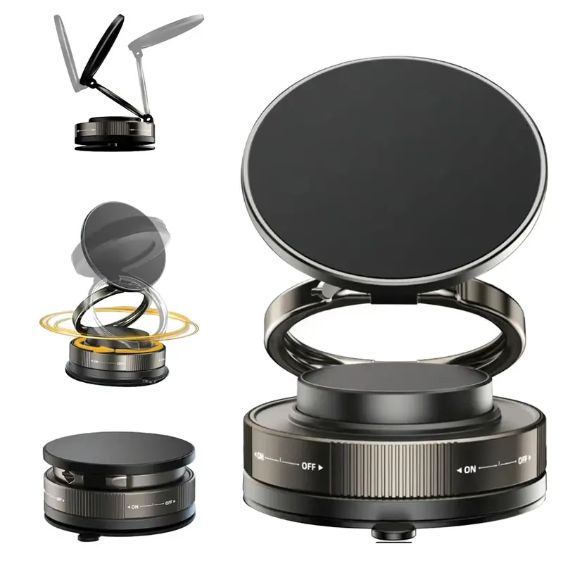 360° Rotation Magnetic Adjustable Dashboard Windshield Vacuum Suction Bracket Foldable Stand Cell Phone Holder for iPhone 16...