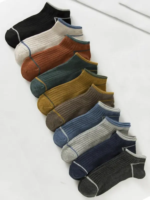 Men's Casual Simple Plain Ankle Socks, Low Cut Soft Breathable Comfy Socks for Men, Multi-pack Socks, Men's Socks & Hosiery, ...