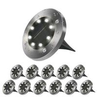 Solar Ground Lights Outdoor,8Pack 8 LED Solar Disk Lights Waterproof Garden In-ground Pathway Light Landscape Lighting for La...