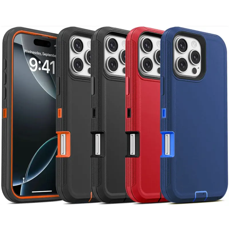iPhone Case For 17 16 15 14 13 12 / Pro Max / Air / Plus / Pro / Case Heavy Duty Shockproof Rugged Cover Protective 3 in 1 Ca...