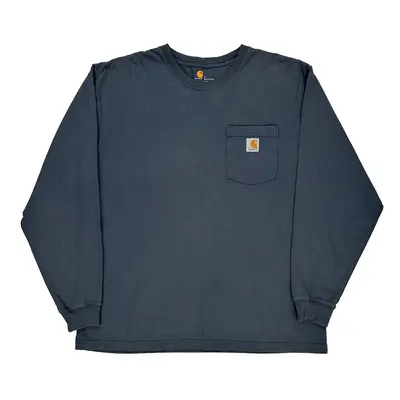 Carhartt Long Sleeve T-Shirt - Large Grey Cotton