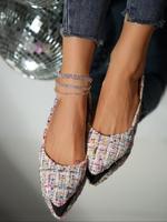 Women's Fashionable Colorblock Slip on Flats, Elegant Pointed Toe Flat Shoes for Daily Wear, Lightweight Breathable Comfortab...