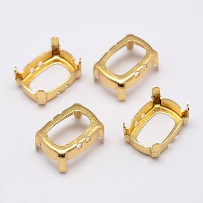 Rectangle Brass Sew on Prong Settings