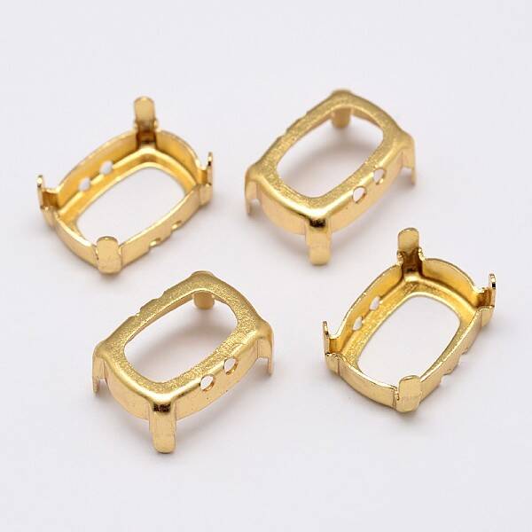 Rectangle Brass Sew on Prong Settings