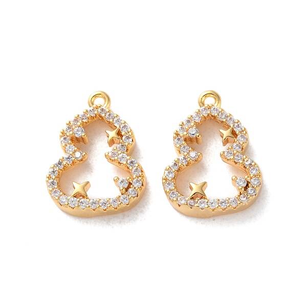 Brass Micro Pave Clear Cubic Zirconia Pendants