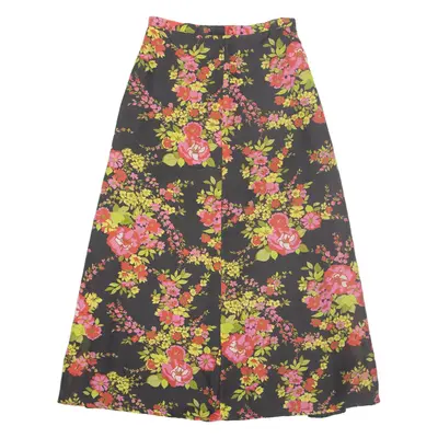 Womens A-Line Skirt Pink Long Floral M