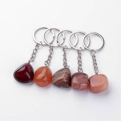Natural Red Agate Keychain