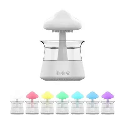 Mushroom Rain Cloud Design Humidifier, USB Powered Night Light Humidifier with 7 Color Changes, Creative Desktop Humidifier, ...
