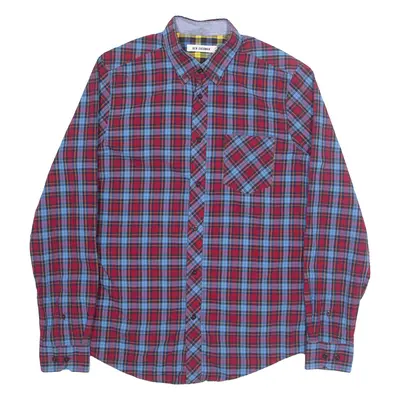 BEN SHERMAN Mens Shirt Red Check Long Sleeve M