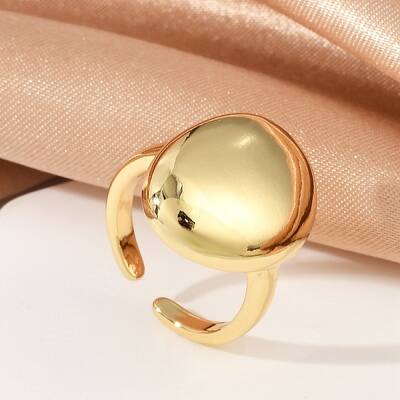 Oval Brass Open Cuff Rings for Women