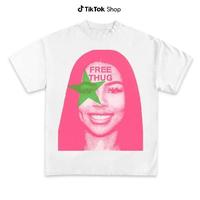 Bold Mariah Pink Star Tee – Eye-Catching Big Face Graphic for Thug Style Enthusiasts