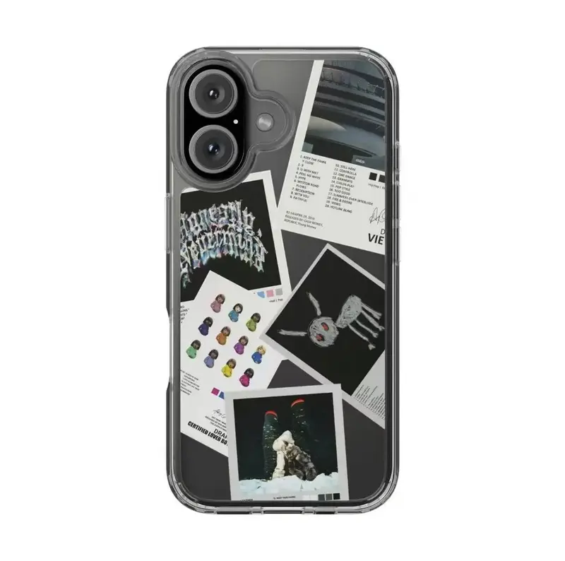Suitable for iPhone 17 16 15 14 13 12 11 Drake Album Cover and Track List Transparent Silicone Shockproof Phone Case